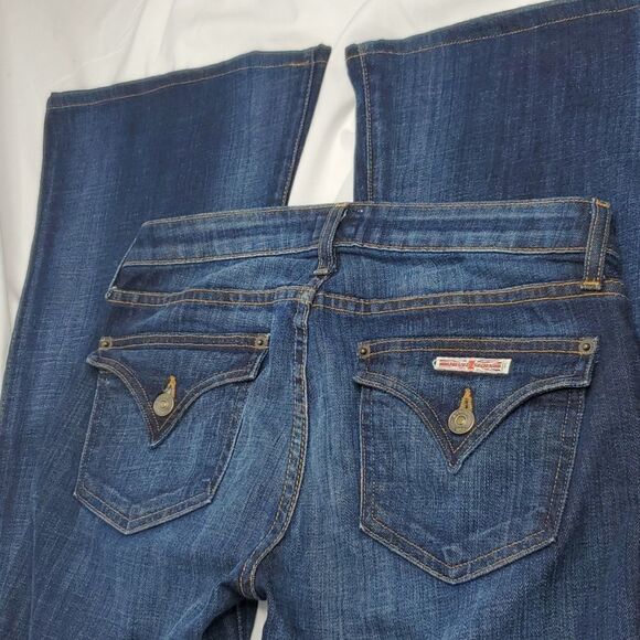 HUDSON extra WIDE LEG FLARE DARK WASH DENIM BOHO JEANS 26 33 long - Picture 15 of 15